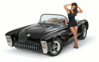 1957 Corvette with girl